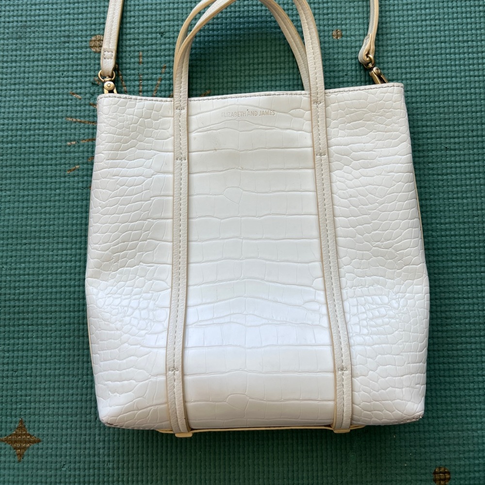 Elizabeth & James for KOHL’s - Elegant Cream Crocodile-Embossed Tote Bag